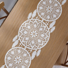 ALIA Gatavs žakarda galda celiņš, sapņu ķērējs, platums 44 x augstums 224cm, krāsa 001 balta 001390/KSZ/001/044224/1