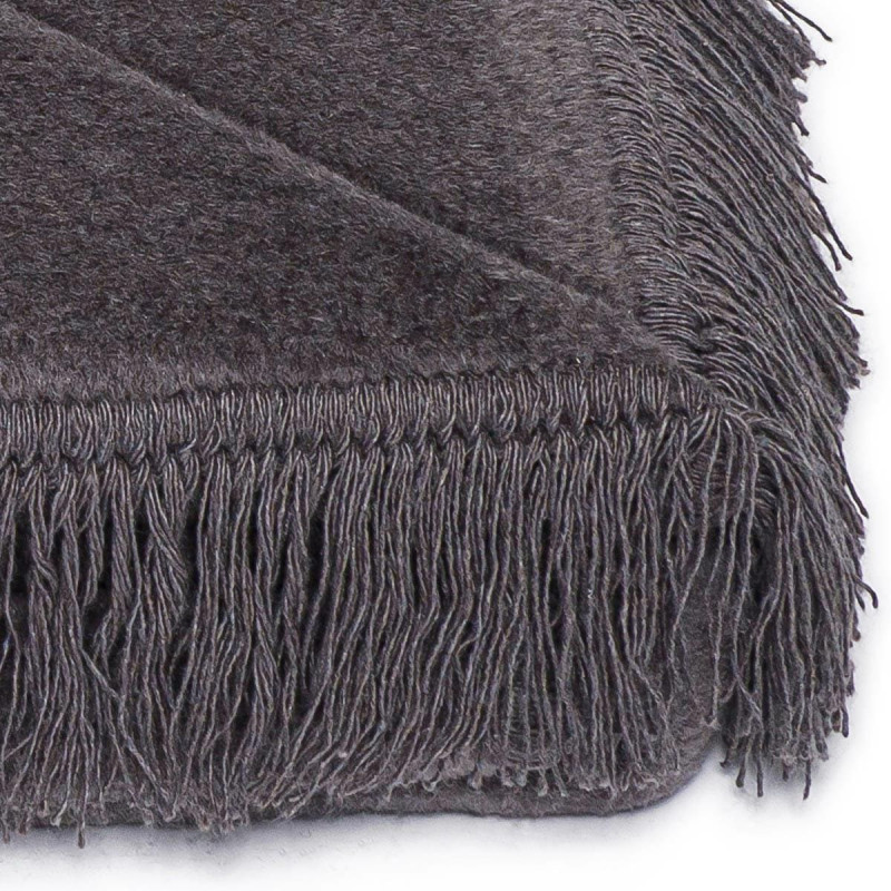 Akrila kokvilnas sega 150x200 0293/42 asche pelēks gultas pārklājs pleds ar bārkstīm