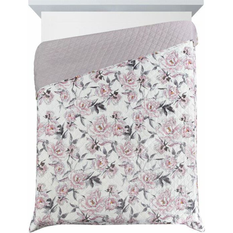Dekoratīvais gultas pārklājs 200x220 Flower 07 pūderziedi D91