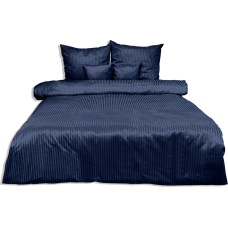 Damaskas gultasveļa 220x200 tumši zila 47 vienkrāsainas 1cm svītras