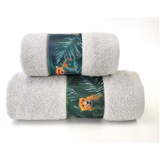 Geparda dvielis 70x130, pelēks, 450 g/m2