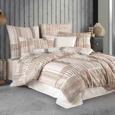 Kokvilnas gultas veļa 160x200 Spencer bēšs zaļš Cottonlove Exclusive