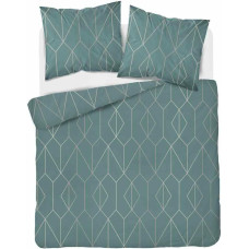 Satīna gultas veļa 220x200 piparmētru ģeometrija 4602 A Home Satin 64