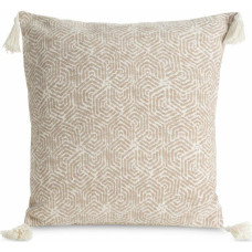 Dekoratīvā spilvendrāna 45x45 Fabia 01 bēšs ar pomponiem