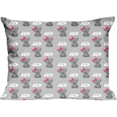 Kokvilnas spilvendrāna 40x60 556K rotaļu lācīši pelēki rozā Kids 24