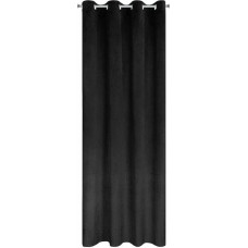 Gatavs aizkars Ariadna 140x250 melns samts, dekorēts ar briljantiem uz cilpām