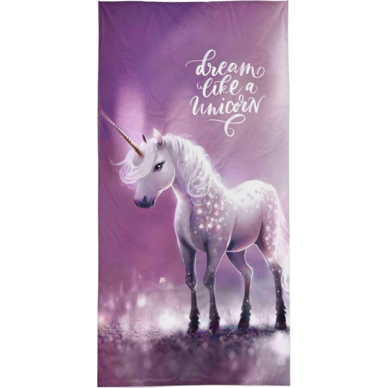 Pludmales dvielis 70x140 Unicorn 91 violeta bērnu kokvilna