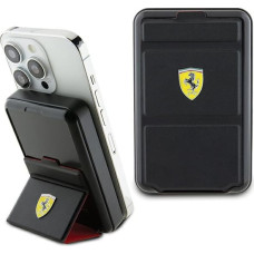 Ferrari Powerbank Bezprzewodowy 15W FEPB10MSPLEK 10000 mAh z funkcją standu czarny|black Metal Logo MagSafe