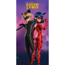 Pludmales dvielis 70x140 Miraculous Ladybug and Cat Noir