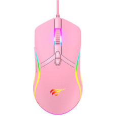 Havit MS1026 gaming mouse RGB 1000-6400 DPI (pink)