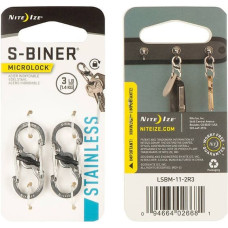 Nite Ize - S-Biner MicroLock - Nerūsējošais - 2Pack - LSBM-11-2R3