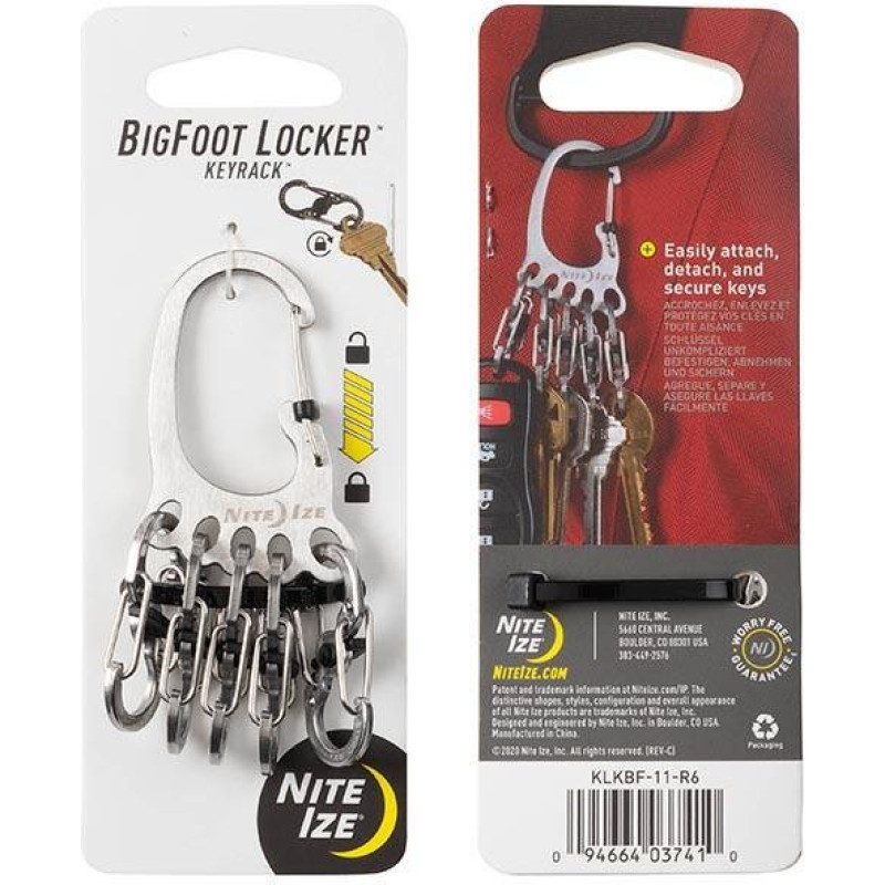 Nite Ize - BigFoot KeyRack skapītis - Nerūsējošais materiāls - KLKBF-11-R6