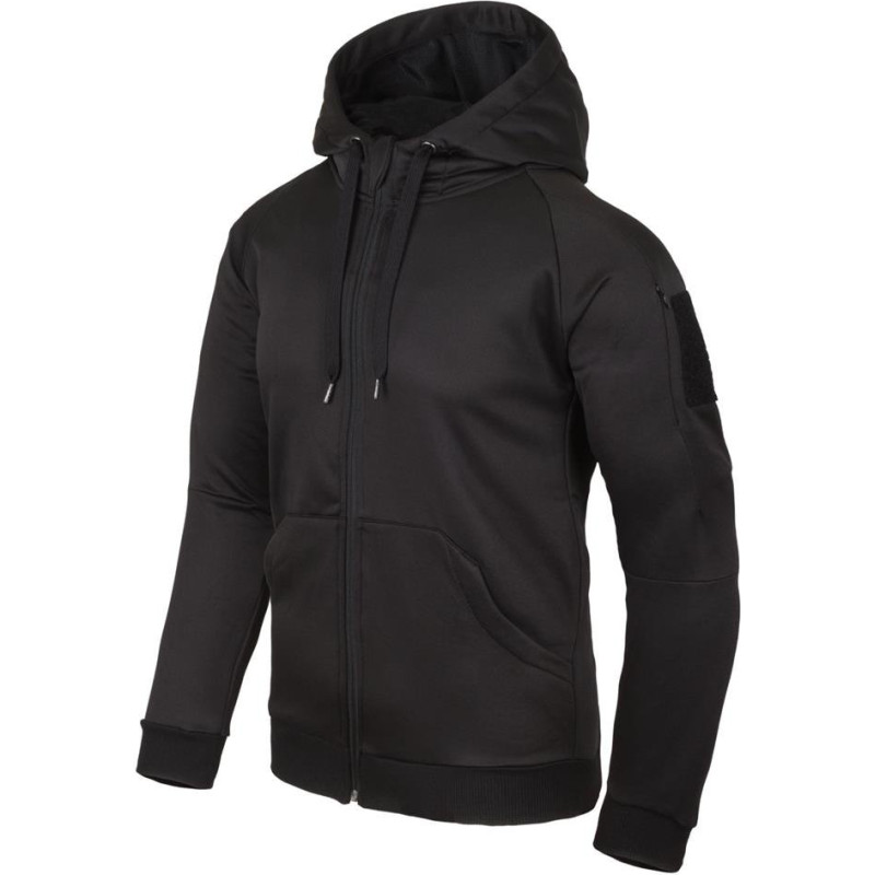 Helikon - Urban Tactical Hoodie® - Pilns rāvējslēdzējs - Poliesters - Melns - BL-UHF-PO-01 (XS)