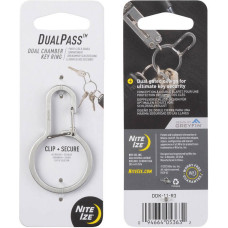 Nite Ize - Divkameru karabīne DualPass - Tērauds - Sudrabs - DDK-11-R3
