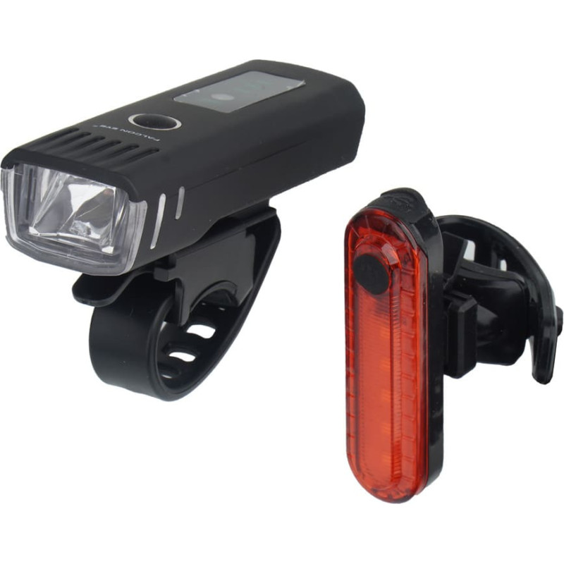 Falcon Eye - Velosipēda lukturu komplekts City - 250 lm/10 lm - Melns/sarkans - FBS0081