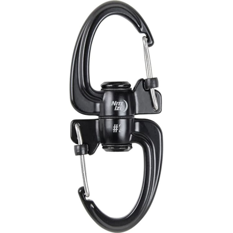 Nite Ize - S-Biner 360 SlideLock dubultā karabīne #2 - melna - SBLR2-01-R3