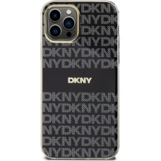 Dkny PC|TPU Repeat Pattern Tonal Stripe Magsafe Case for iPhone 12|12 Pro Black