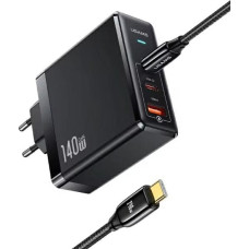 USAMS Ład. siec. 2xUSB-C+1xUSB T52 PD140W PD Fast Charging US-CC168 + kabel U82 USB-C|USB-C US-SJ581 240W czarny|black UM Series UMXLOGTC01