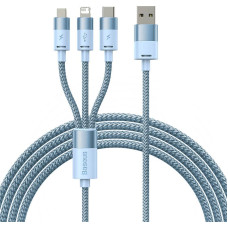 3in1 USB cable Baseus StarSpeed Series, USB-C + Micro + Lightning 3,5A, 1.2m (Blue)