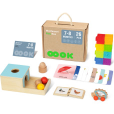 Box XXL Box Montessori izglītojošs 6in1 sensors 7-8 mēneši