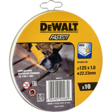 Dewalt-Akcesoria komplektā 10gab. griešanas diski nerūsējošajam tēraudam Inox 125mm ar 1,0 mm biezumu DEWALT [DT43972-QZ]