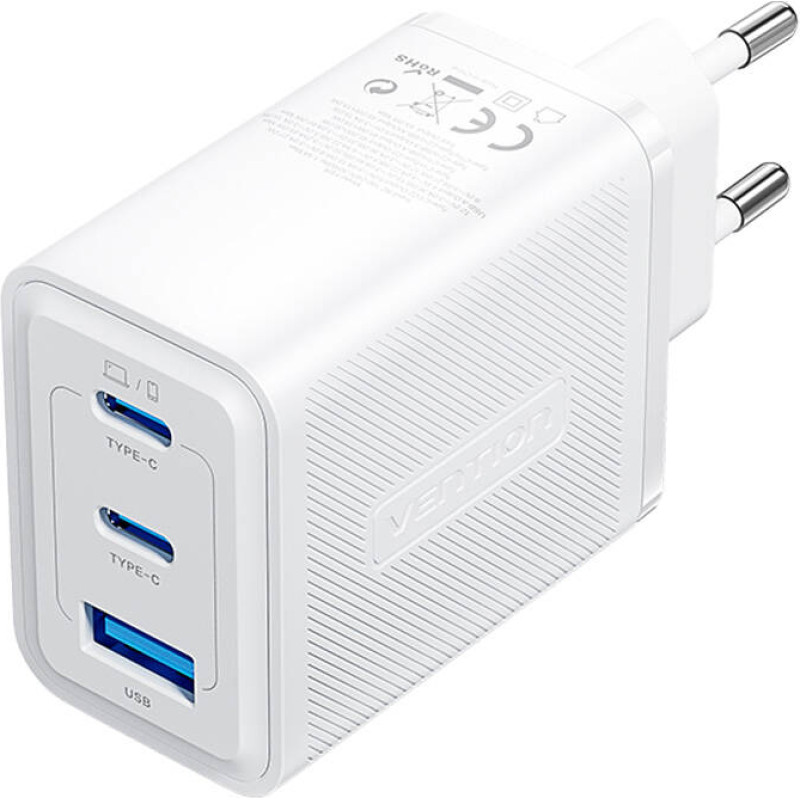 Vention Wall charger, Vention, FERW0-EU,  2xUSB-C, USB- A, 65W|65W|30W, GaN (white)