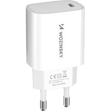 Wozinsky 20W USB-C 100-240V sienas lādētājs, balts