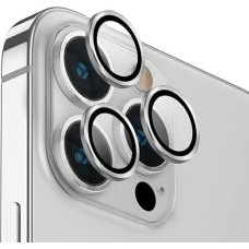 Uniq Optix Aluminum Camera Lens Protector for iPhone 14 Pro | 14 Pro Max camera lens with applicator - silver