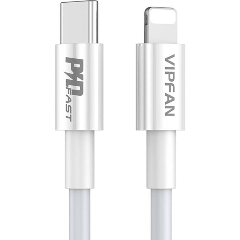 USB-C do Lightning Cable Vipfan P01, 3A, PD, 1m (white)