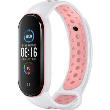 Beline pasek Design Mi Band 7|6|5 biało-różowy |white-pink