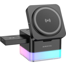 Borofone Wireless induction charger BQ34 Square 3 in 1 15W black