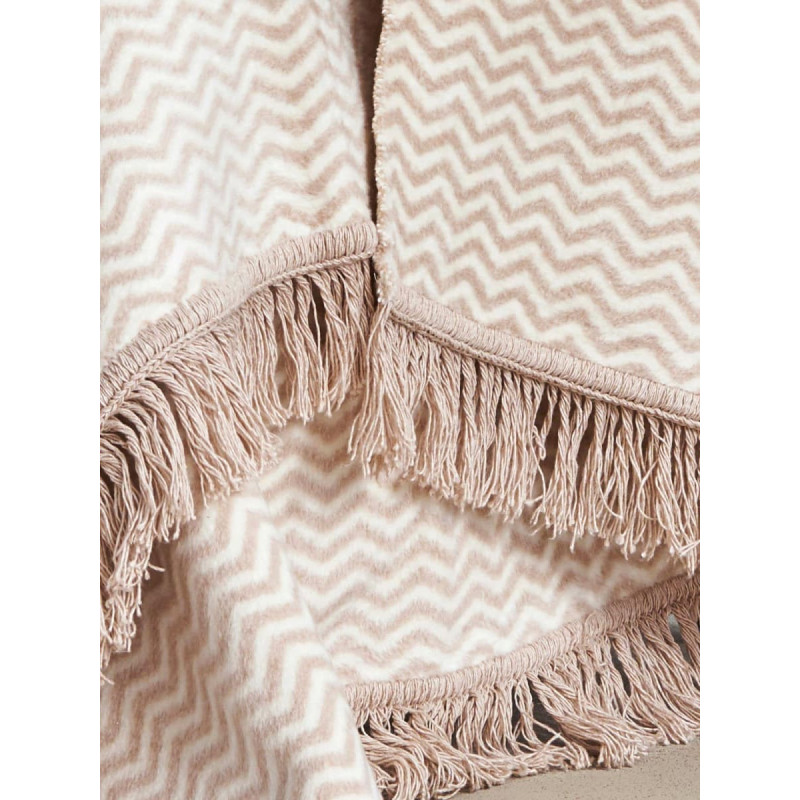 Unia - Cotton Cloud Kokvilnas akrila sega 150x200 2149/2 Zigzaga pulverveida gultas pārklājs pleds ar bārkstīm SG