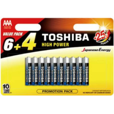 TOSHIBA AAA alkaline baterijas 10 iepakojumā