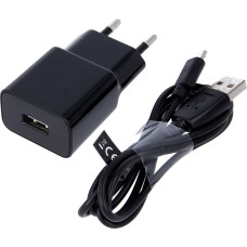 Maxlife MXTC-01 charger 1x USB 2.1A black + microUSB cable