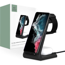 Tech-Protect A7 10W inductive charger in the form of a 3-in-1 stand for smartphone | headphones | smartwatch - black