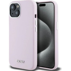 Dkny Liquid Silicone Small Metal Logo MagSafe Case for iPhone 15 Plus | 14 Plus - Pink