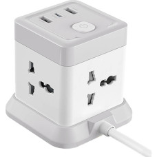 Power strip XO WL20 4x AC sockets, 1x USB-C, 2x USB-A, 2500W (white)