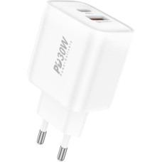 Foneng Wall charger EU52 - USB + Type C - QC 3.0 PD 30W white