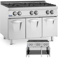 Royal Catering 6 degļu gāzes plīts ar propāna / LPG / dabasgāzes skapi 21,6 kW