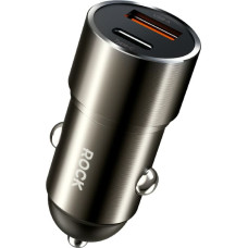 Rock Car charger H20  - USB + Type C - 15W 3A dark grey