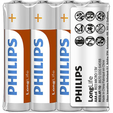 Battery PHILIPS AAA LR03 LONGLIFE 4pcs Power Alkaline