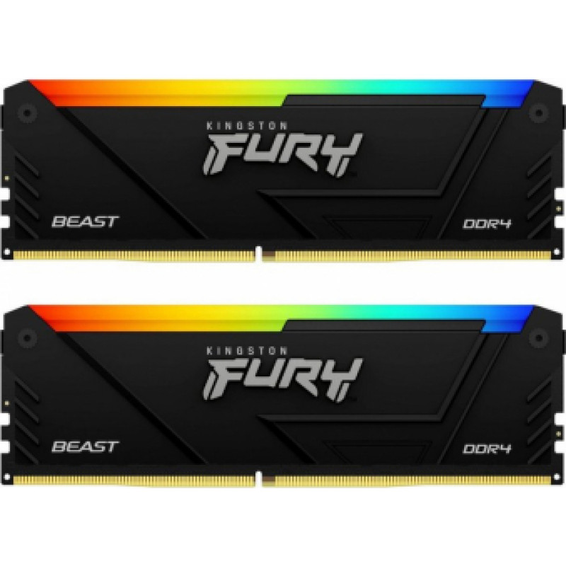 Kingston RAM FURY Beast RGB - 16 GB (2 x 8 GB Kit) - DDR4 3200 DIMM CL16