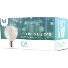 Forever Light LED Bulb E12 G40 0.5W 3V 30lm clear Forever Light 6pcs