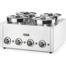 Hendi Bain marie elektriskā sildītājs ēdieniem, mērcēm, zupām Thermosystem 4 800 W 4 x 4 l