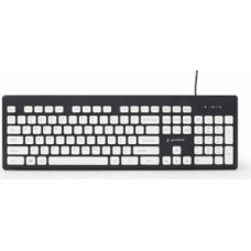 Gembird Chocolate Keyboard USB US Black, White keys