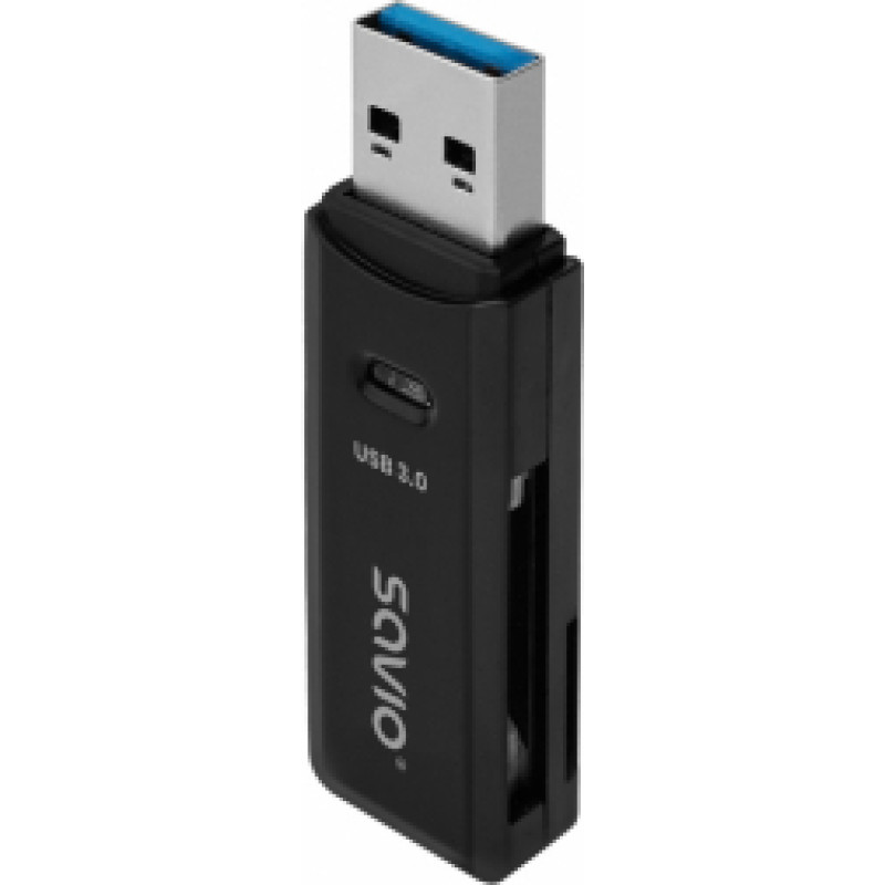 Karšu lasītājs Savio USB 3.0 SD Reader Black