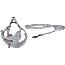 Dogness walking set leash+harness for dog (light gray)