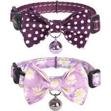 Dogness Collar set Dogness for cats 2 pcs (Calamus Purple|Polka Dot Purple)