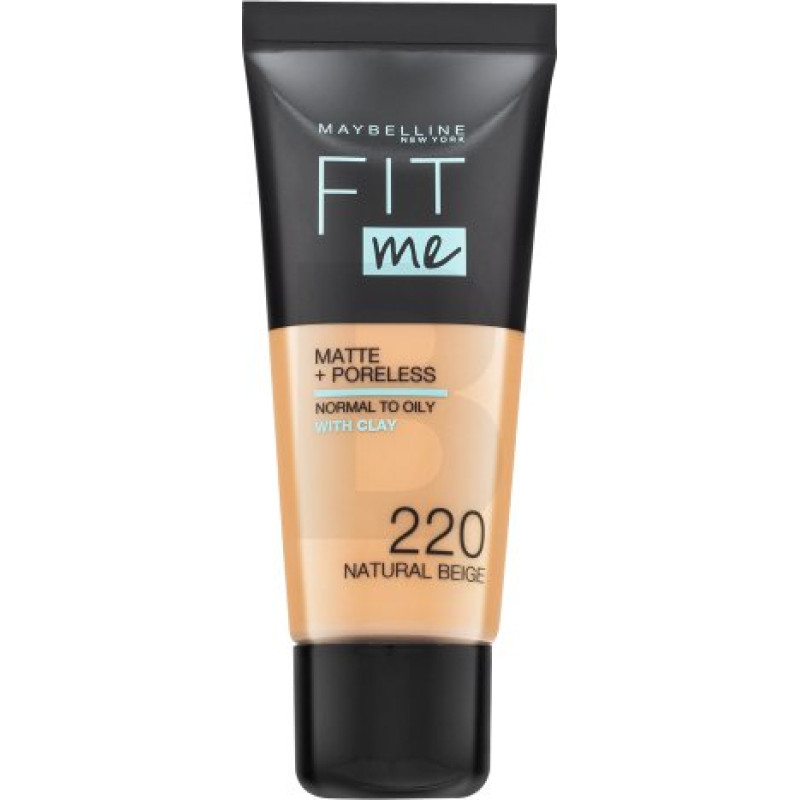 Maybelline Fit Me! Foundation Matte + Poreless 220 Natural Beige ar matējošu efektu 30 ml
