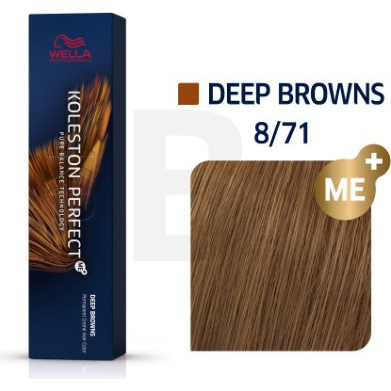 Wella Professionals Koleston Perfect Me+ Deep Browns profesionāla permanentā matu krāsa 8|71 60 ml